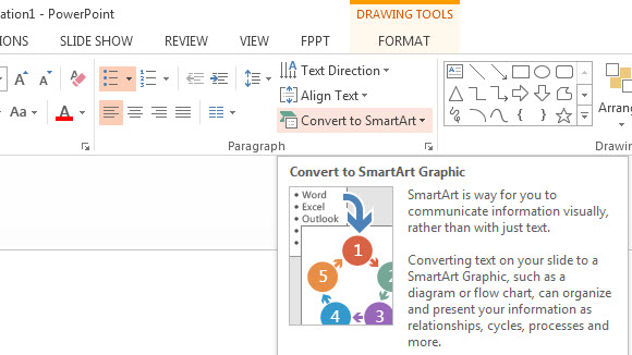 How To Convert Text into SmartArt in PowerPoint 2013 1