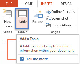 How To Create a Table in PowerPoint 2013 1
