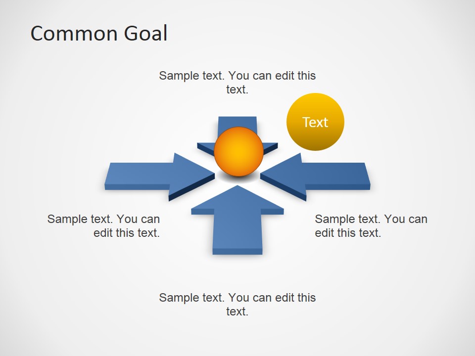 Free Common Goal Diagram Template with Arrows for PowerPoint