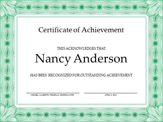 Free Achievement Certificate Template for PowerPoint 