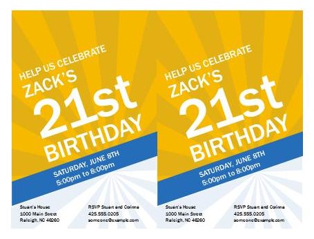 Free Birthday Invitations Template