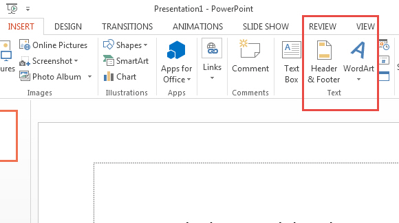 Add Headers and Footers in PowerPoint 2013 1