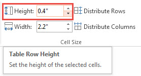 Adjusting Width and Height of Cells in PowerPoint 2013 Free