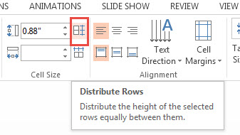 Adjusting Width and Height of Cells in PowerPoint 2013 5