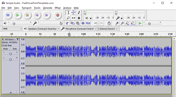 Audio - Audacity - Featured- FreePowerPointTemplates