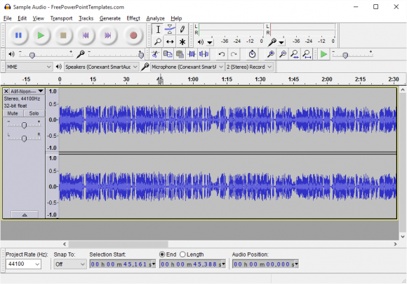 Use Audio - Audacity - Import Audio -2- FreePowerPointTemplates