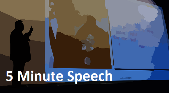 Black Slide -- 5 Minute Speech - Featured - FreePowerPointTemplates