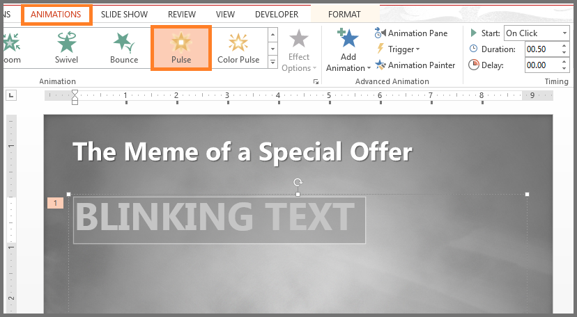 How To Make Text Blink or Pulse in PowerPoint 2013? - Free PowerPoint  Templates