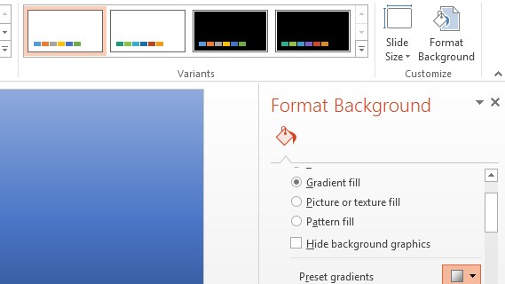 Change Slide Background in PowerPoint 2013 3