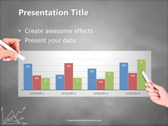 Color Scheme - Slide 3 - blackboard graph white chalkhand - FreepowerpointTemplates