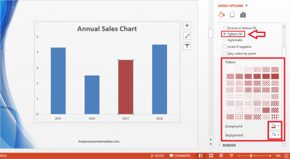 Column Graph - Pattern Fill - 2 -- FreePowerPointTemplates