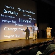 Delivering a PowerPoint presentation - Frank Schulenburg giving a presentation at Wikimania 2011 - Featured -- FreePowerPointTemplates