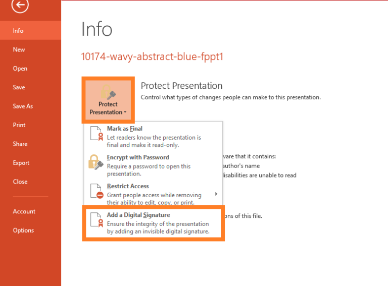 How To Sign A PowerPoint File With Your Digital Signature? Free
