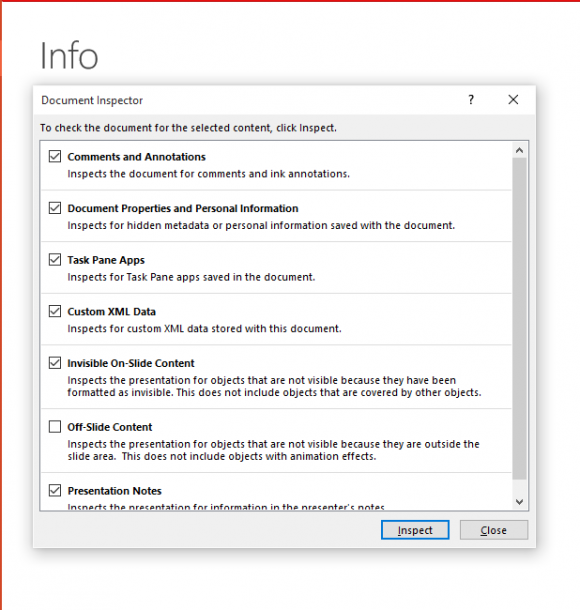 Document Inspector - Info - Inspect Presentation - 3 - FreePowerPointTemplates
