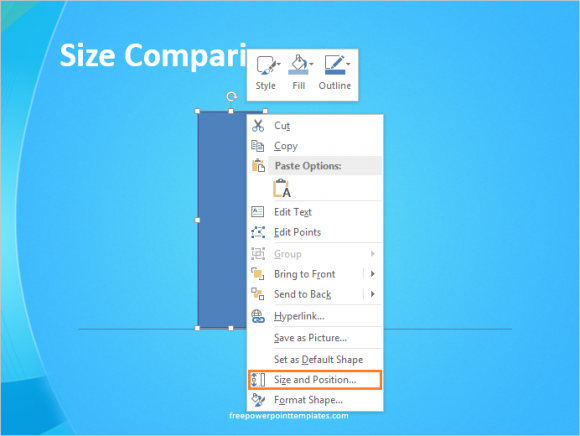 Drawings - Size Comparison -2- FreePowerPointTemplates