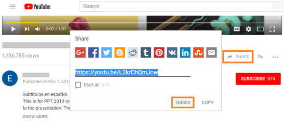 Embed -- YouTube - Share - Embed - FreePowerPointTemplates