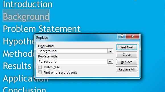 Find and Replace Feature in PowerPoint 2013 2