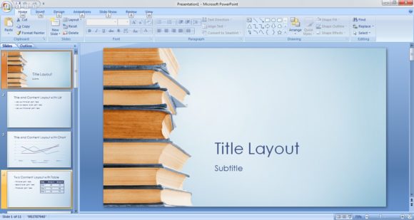 Free BookStack PowerPoint Template 1