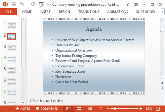 Free Company Meeting Presentation PowerPoint Template 2A