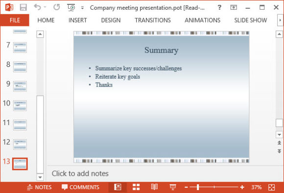 Free Company Meeting Presentation PowerPoint Template 3A