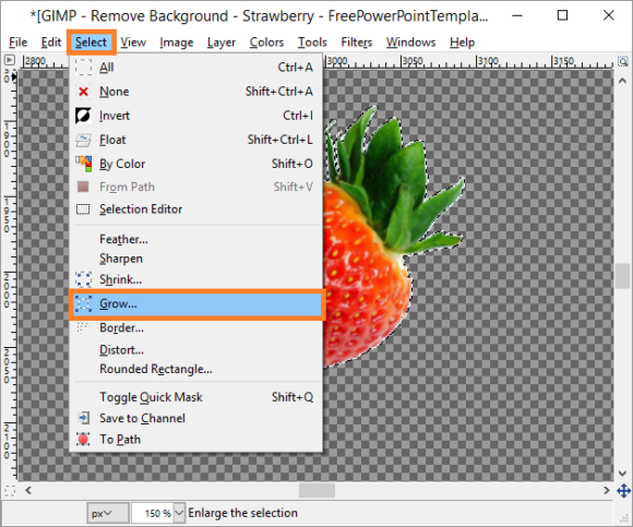 GIMP - Remove Background - 6 - Select - Grow - PowerPoint -  FreePowerPointTemplates - Free PowerPoint Templates