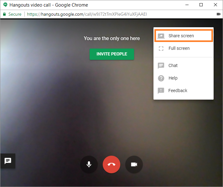 google hangouts share screen