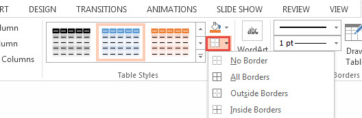 How To Apply Borders and Shading in PowerPoint 2013 1