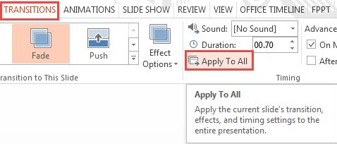 How To Apply Transition Effects in PowerPoint 2013 3