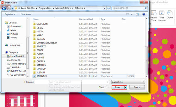 How To Insert Audio in PowerPoint 2013 2