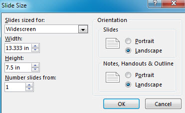 how to change the size of a powerpoint slide 2013