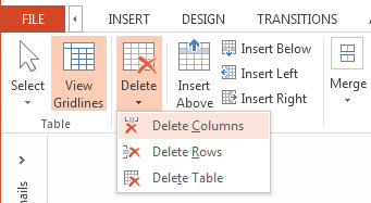 Insert or Delete Rows and Columns in PowerPoint 2013 4