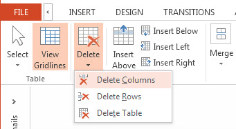 what is a column in powerpoint