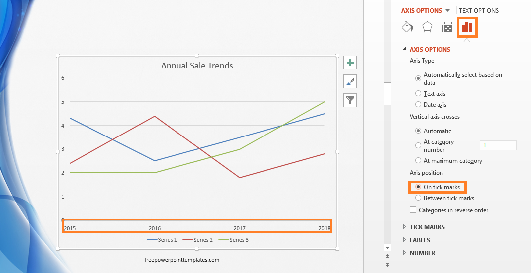 Line Graph - Axis position - FreePowerPointTemplates - Free PowerPoint ...