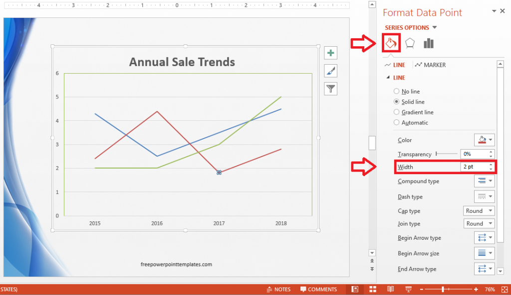 how to make a line graph in powerpoint