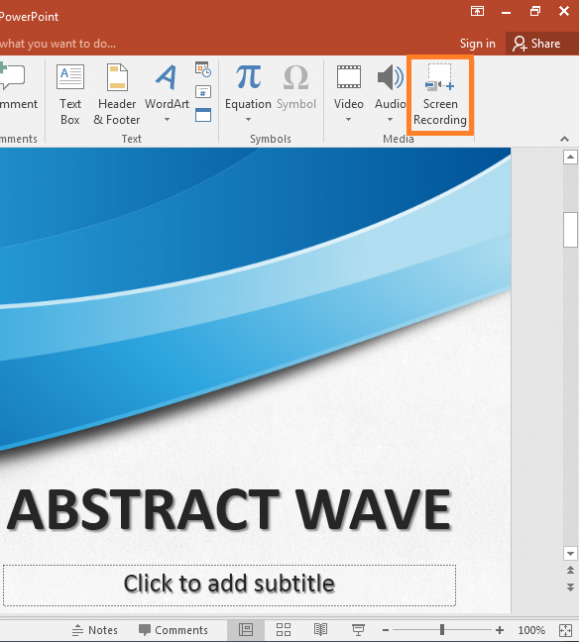 PowerPoint 2016 - Screen Recording - Screen Recording -- FreepowerpointTemplates