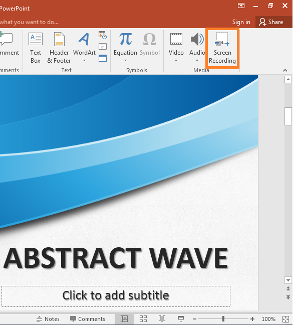 How To Use The Screen Recording Feature in PowerPoint 2016 - Free ...
