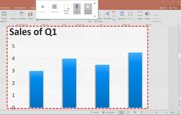 PowerPoint 2016 - Screen Recording - Screen Recording - Select Area -- FreepowerpointTemplates