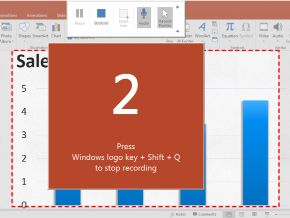 PowerPoint 2016 - Screen Recording - Screen Recording - Stop Recording -- FreepowerpointTemplates