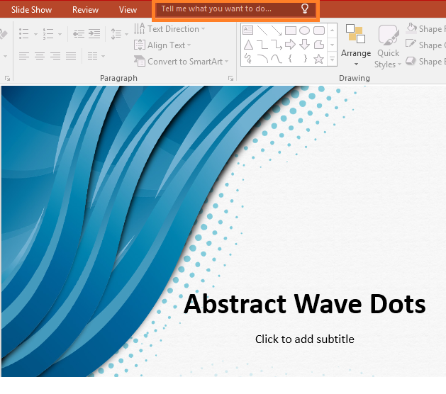 PowerPoint 2016 - Tell me what you want to do -- Freepowerpointtemplates