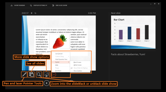 Presenter View -- Slide Show - Presenter View - Display Settings - Presenter View - 2 - PowerPoint 2013 - FreePowerPointTemplates