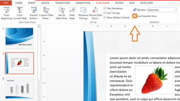 Presenter View -- Slide Show - Use Presenter View - PowerPoint 2013 - FreePowerPointTemplates