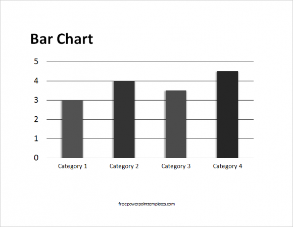 Print - Greyscale - Gray Bar Chart - FreePowerPointTemplates