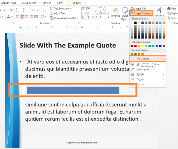 Quotes - Writing a quote - Highlight - No Outline - FreePowerPointTemplates