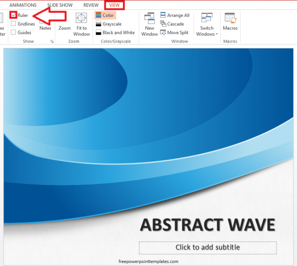 Indent - Ruler - View - Ruler - FreePowerPointTemplates