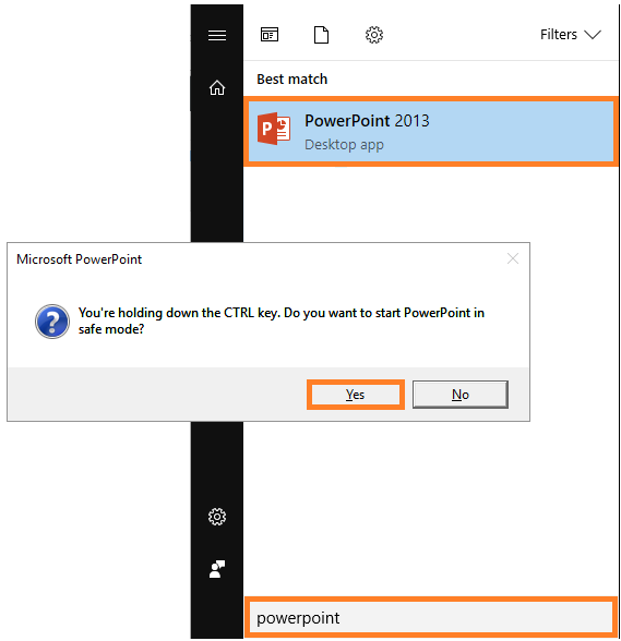 start powerpoint in safe mode