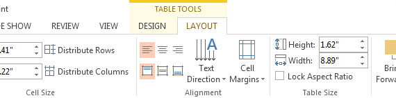 Select a Row Column or a Single Cell in PowerPoint 2013 1