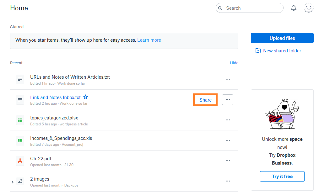 how to download a template through dropbox