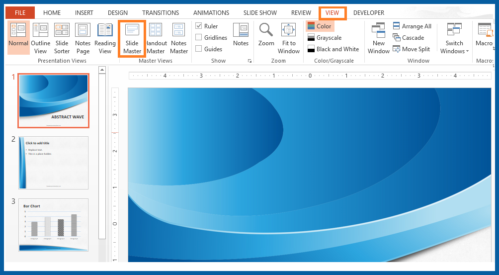 powerpoint apply slide master