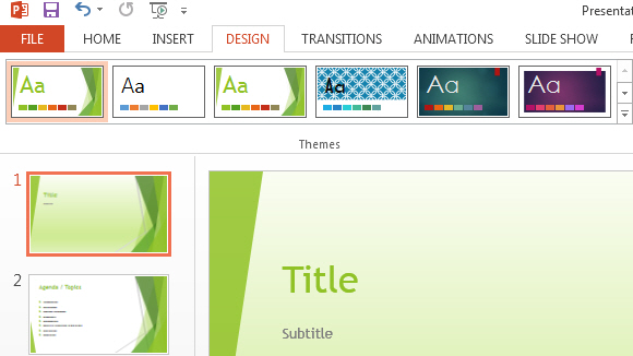 Slide Themes in PowerPoint 2013 2