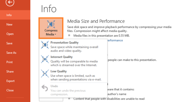 powerpoint presentation smaller file